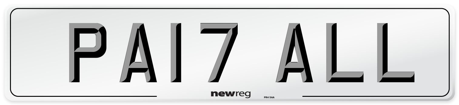 PA17 ALL Number Plate from New Reg